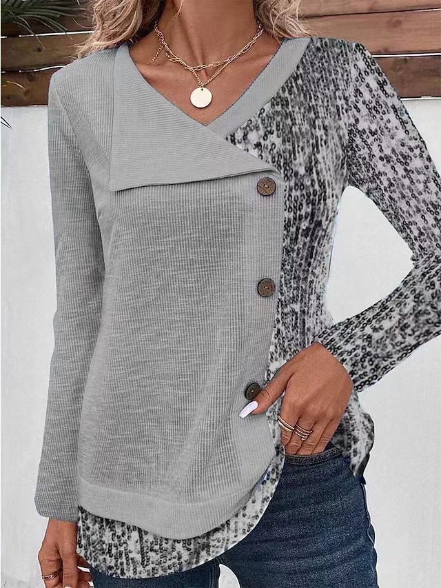 2026 New Women's Long Scarf Collar T-Shirt Sweatshirt Top Floral Print Casual Long Sleeve Pullover Fashionable Streetwear