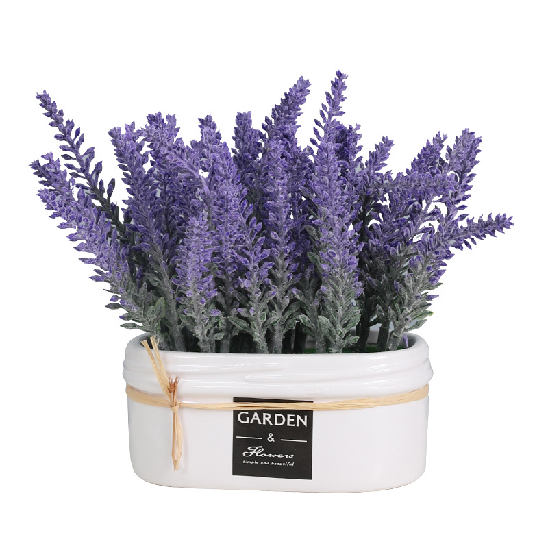 Fashionable simulation lavender potted ornaments simulated plants home entryway flower pots decorative decorations handicrafts