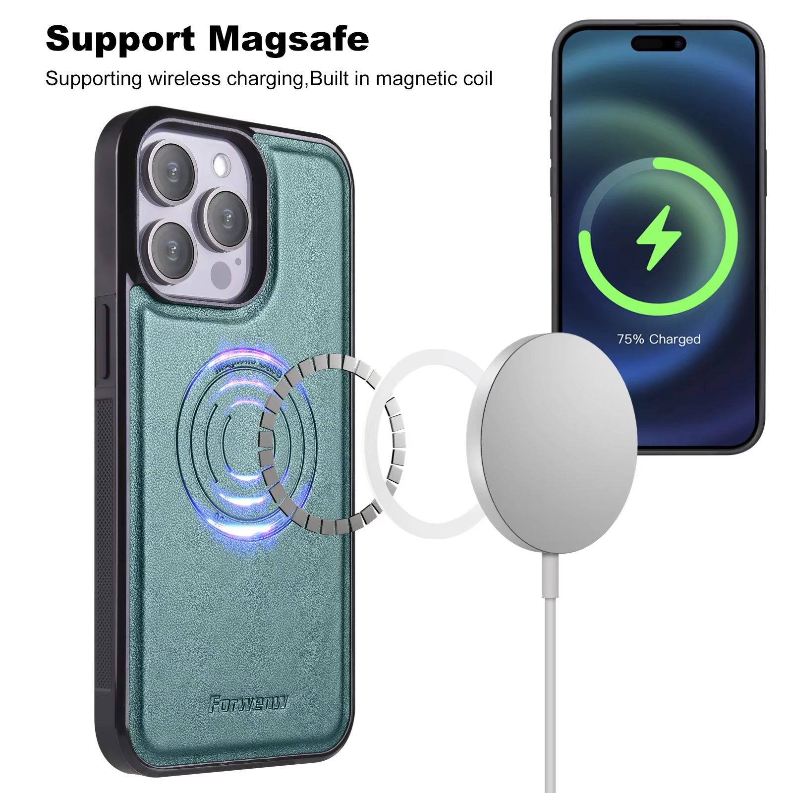 Leather Wallet Phone Case For iPhone 18Pro Max 17 16 15 14 13 12 Pro Max Plus 17 Air Magnetic MagSafe Wireless Charging