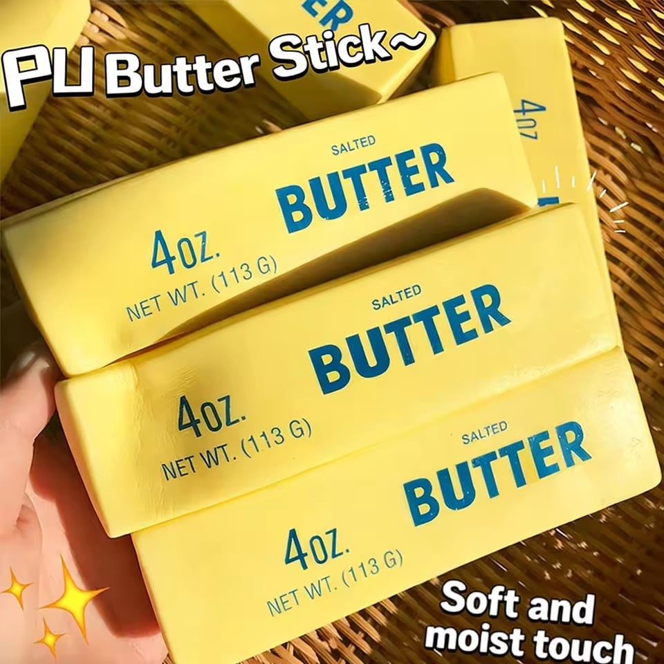 1PC Antistress Butter Stick Stress & Anxiety Relief Fidget Toys Slow Rising Squishy Squeeze Elastic Cheese Stick Prank Toys