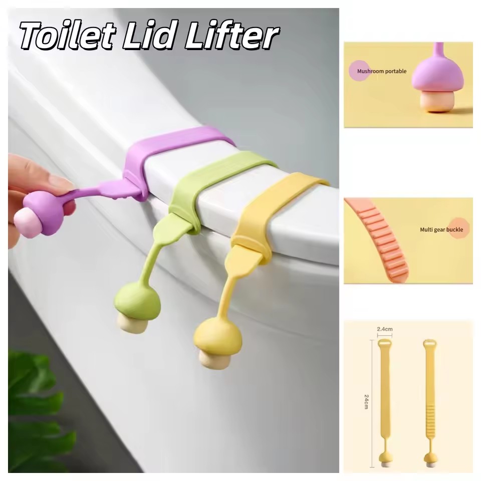 Silicone Toilet Seat Lifter Handle Avoid Touching Toilet Seat 4 Pcs Washable and Resusable Toilet Lid Lifter Opener