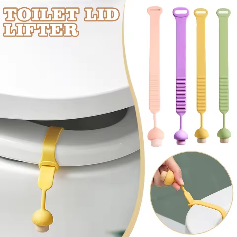 Silicone Toilet Seat Lifter Handle Avoid Touching Toilet Seat 4 Pcs Washable and Resusable Toilet Lid Lifter Opener