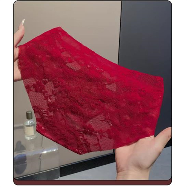 New Year's Beautiful Rose Sexy Lace French Pure Desire Thin Bow Transport Red Underwear
