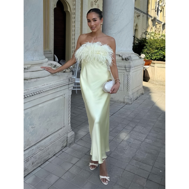 Free delivery of high-quality 2026 new summer women's clothing hot selling sexy strapless slim fit long skirt