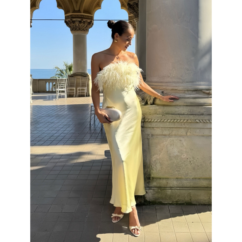 Free delivery of high-quality 2026 new summer women's clothing hot selling sexy strapless slim fit long skirt
