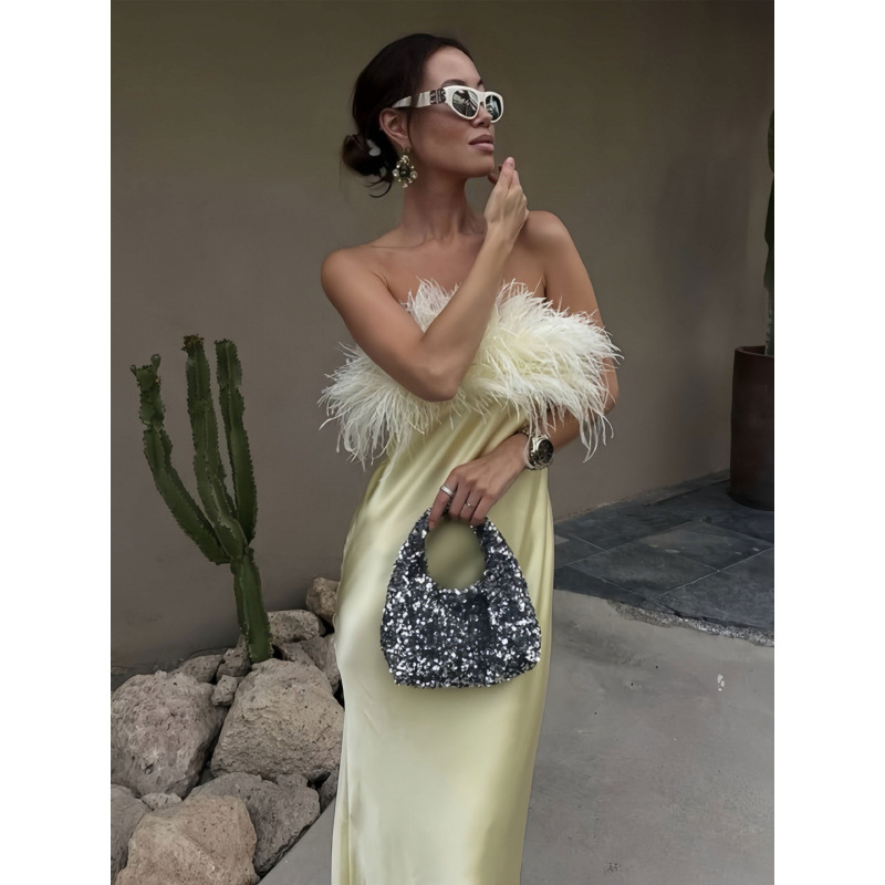 Free delivery of high-quality 2026 new summer women's clothing hot selling sexy strapless slim fit long skirt