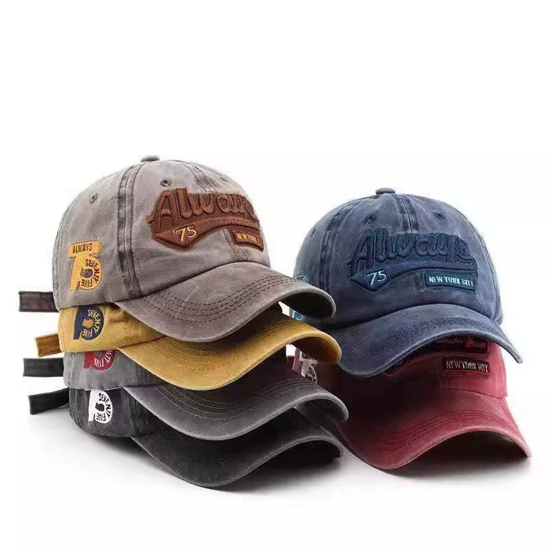 2026 Summer Women Men Baseball Cap Fashion Letter Embroidery Snapback Hat Vintage Washed Cotton Unisex Hip Hop Sun Hat Casquette