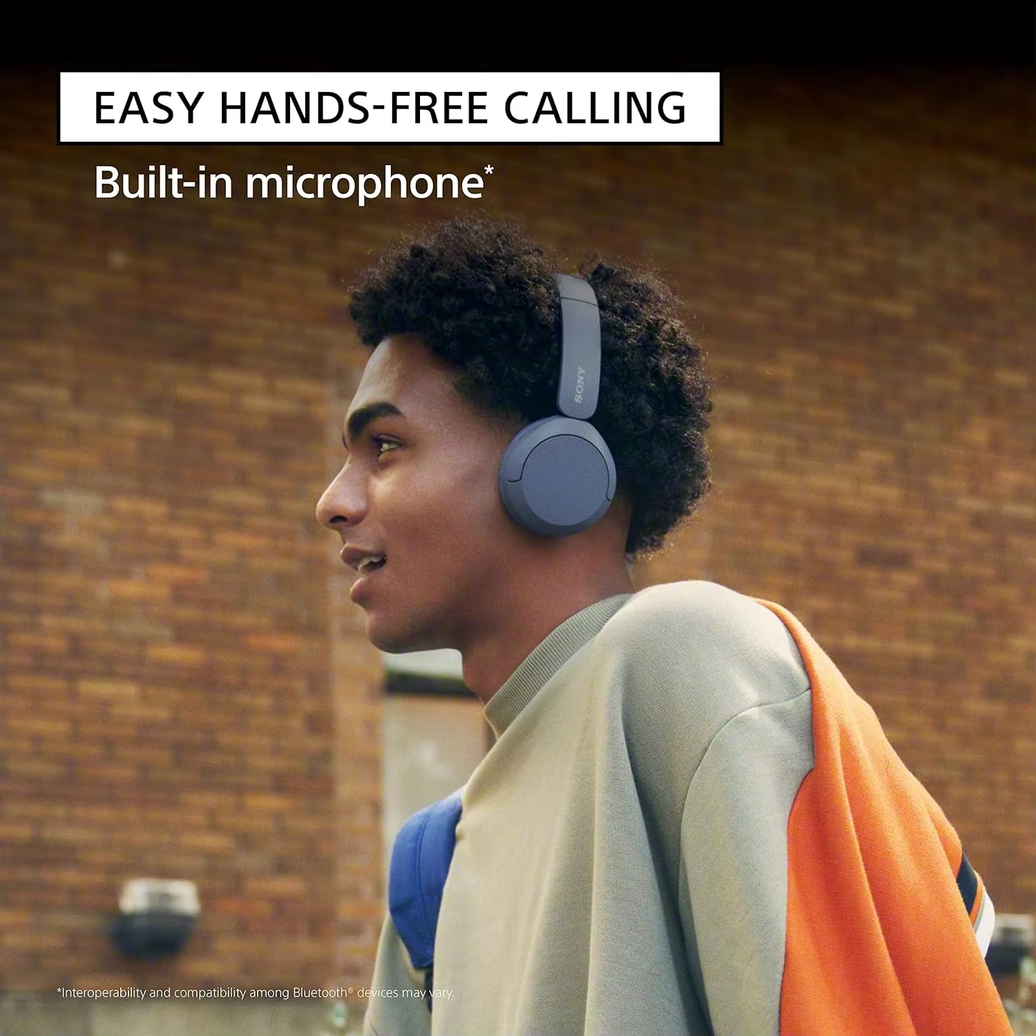 Sony WH-CH520 Wireless On-Ear Headphones, Bluetooth Headset with Mic Long Battery Life