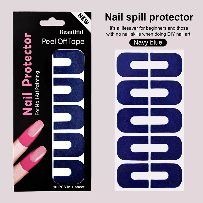 10Pcs Colorful Nail Polish Protector For Fingers UV Protection Tape U Shape Peel Off Nail Polish Finger Guards Barrier Stickers