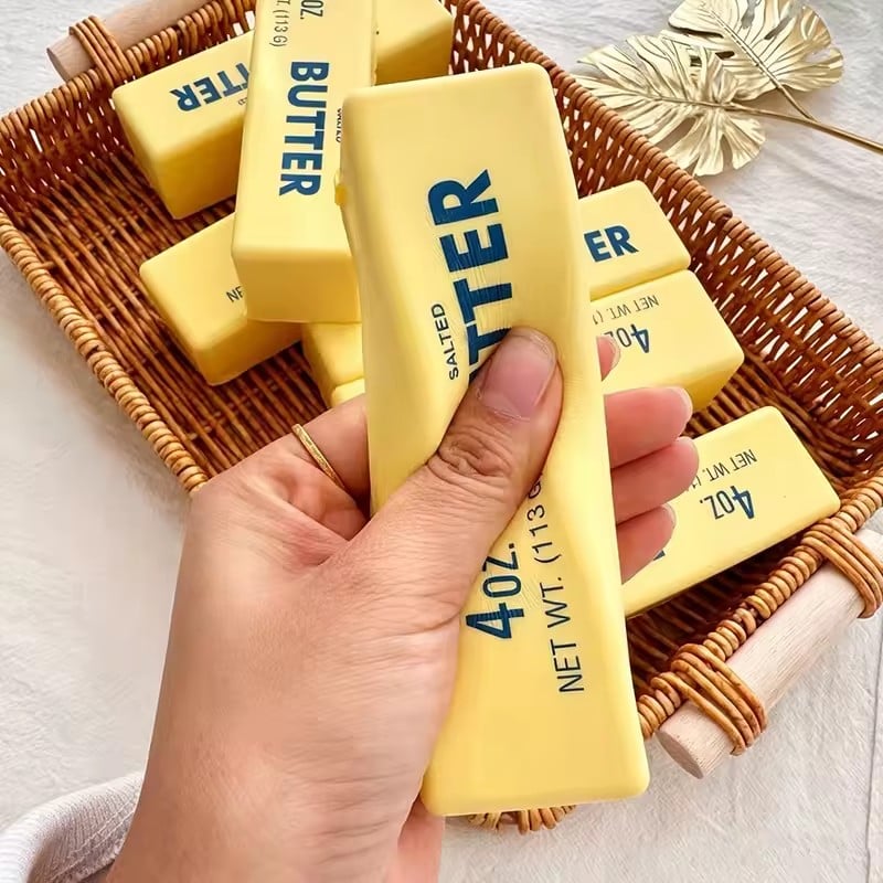 1PC Antistress Butter Stick Stress & Anxiety Relief Fidget Toys Slow Rising Squishy Squeeze Elastic Cheese Stick Prank Toys