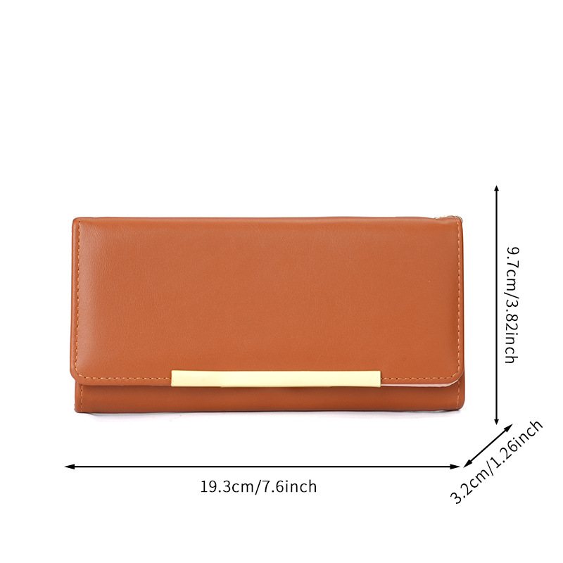 Women's new fashionable long wallet versatile solid color simple change clip multifunctional large capacity trendy women's clip