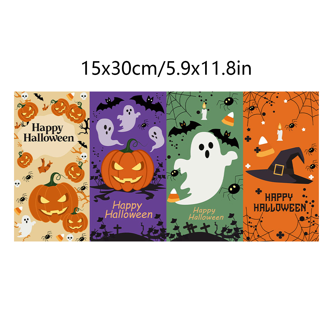 12pcs/packHalloween gift box decorative seal stickers with pumpkin, ghost, bat, spider web patterns, gift candy box packaging ad