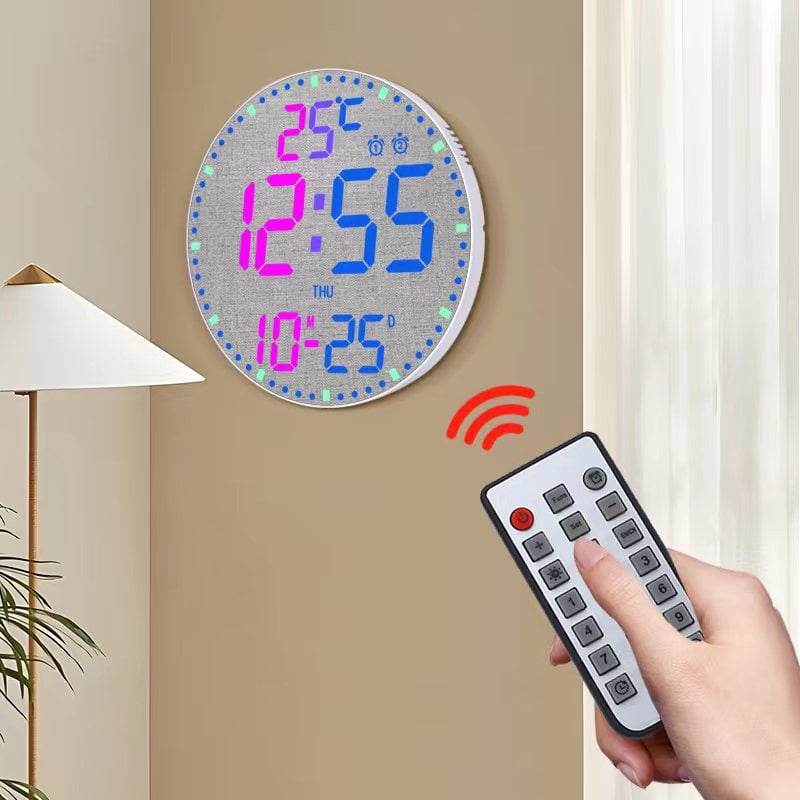 12-inch RGB Colorful LED Wall Clock - Creative and Simple Living Room Clock