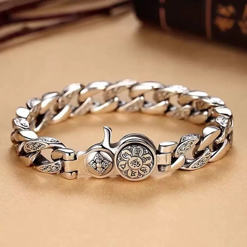 NEW Sterling Silver Bracelets vintage side chain For Men Women Exquisite Student Girlfriend Jewelry Accessories Wedding Gift