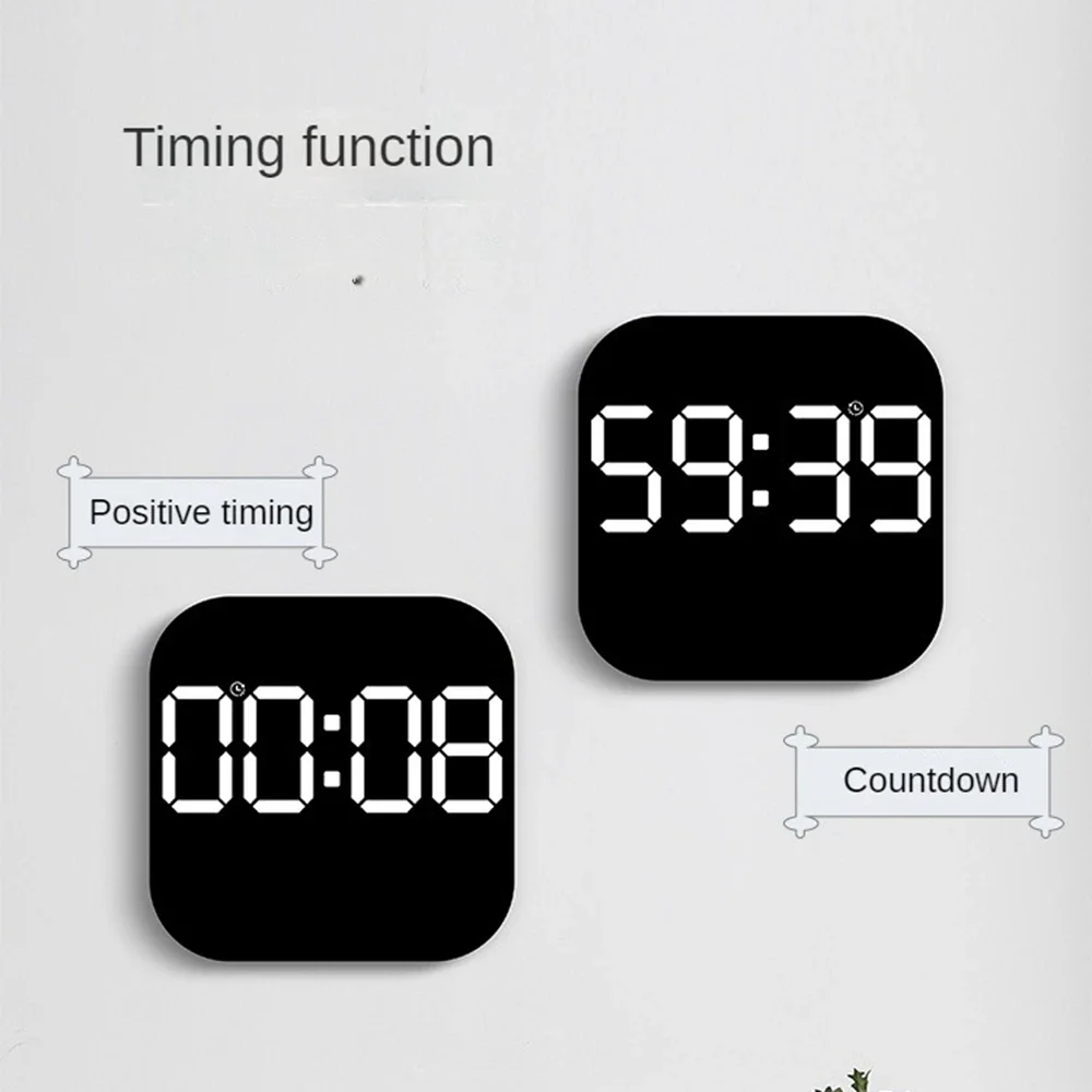Digital Wall Clocks Temperature Date Week Dispaly Electronic Table Clock 12/24H Wall-mounted LED Alarm Clock Remote Control