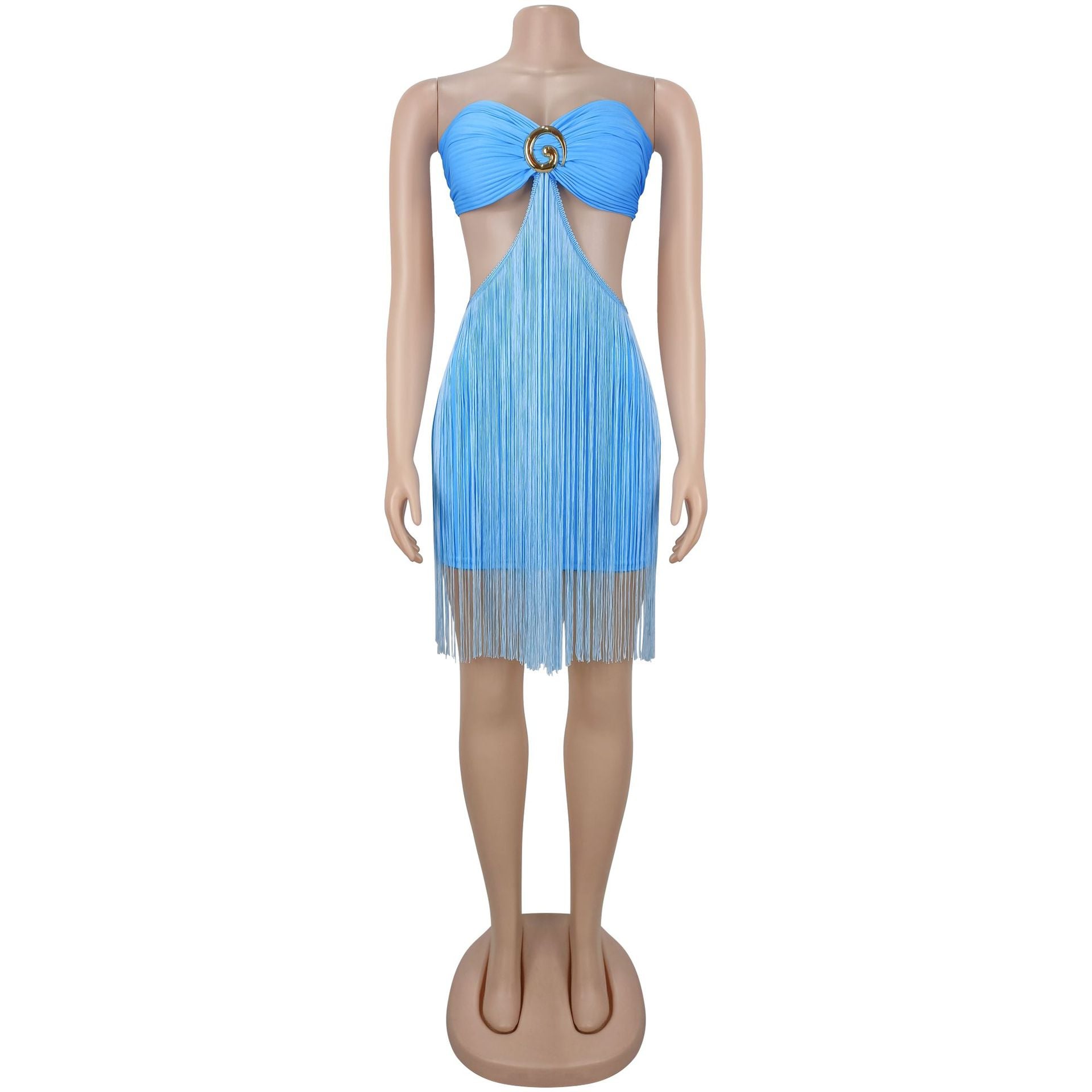 Sleeveless Fringe Mini Dress 2026 Women Summer Clothes Luxury Elegant Evening Party Club Chic Sexy Short Tassel Dresses