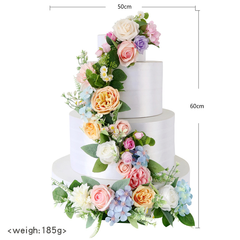 Flower cake decoration ornaments wedding birthday banquet dessert table flower engagement wedding celebration floral arrangement