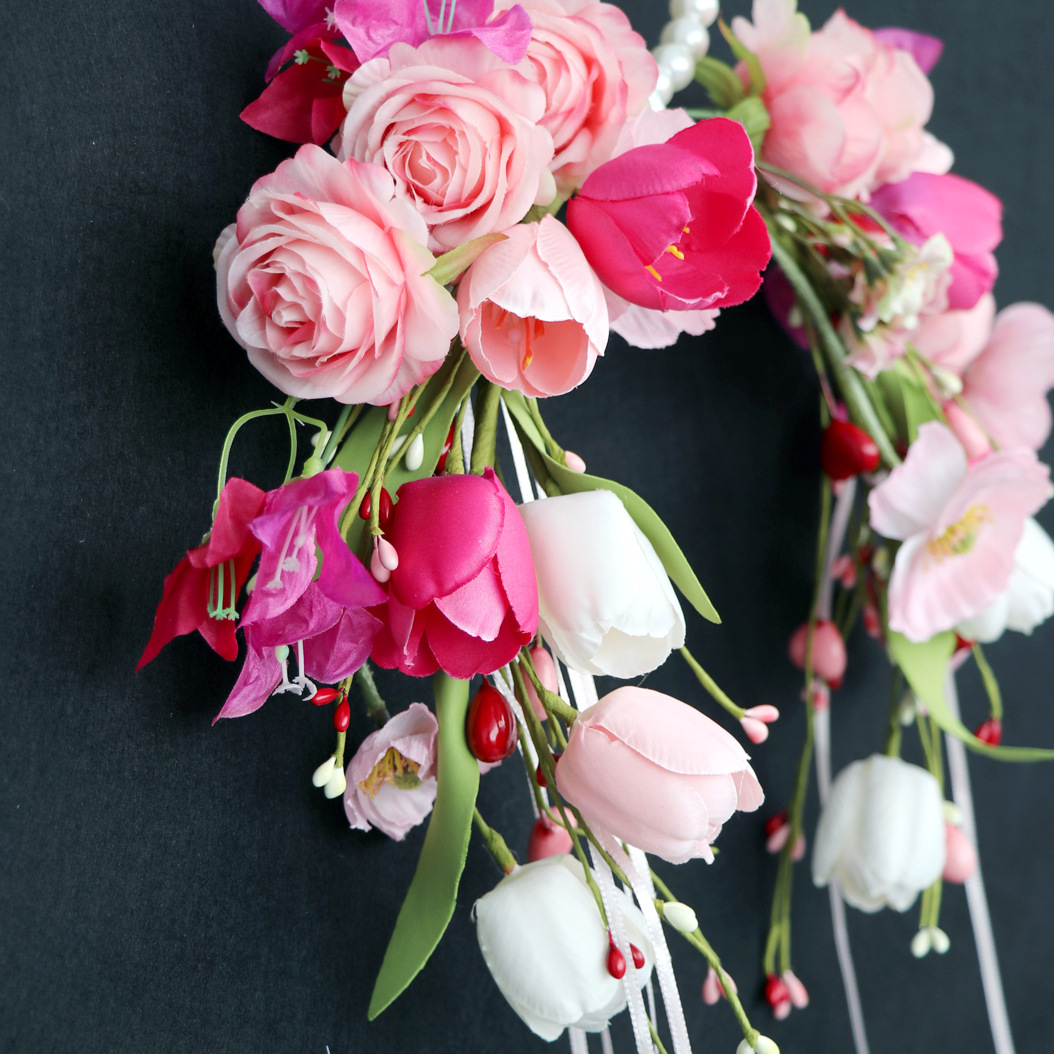 New Wedding Bouquet Bridal Hand held Flower Rose Pearl Hand held Flower Photography Wedding Flower