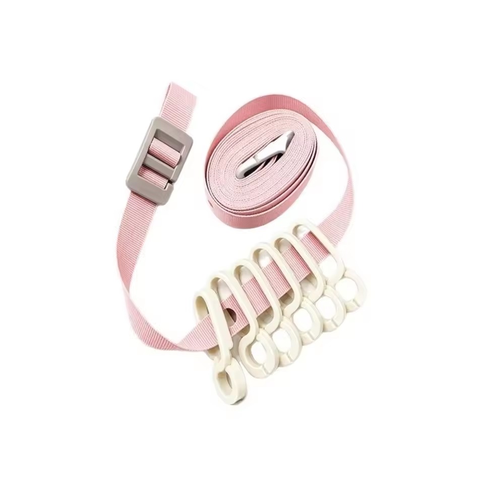 Windproof Outdoor Clothesline with 6 Clips Non-Slip Multifunctional Portable Storage Lanyard Space-saving Adjustable