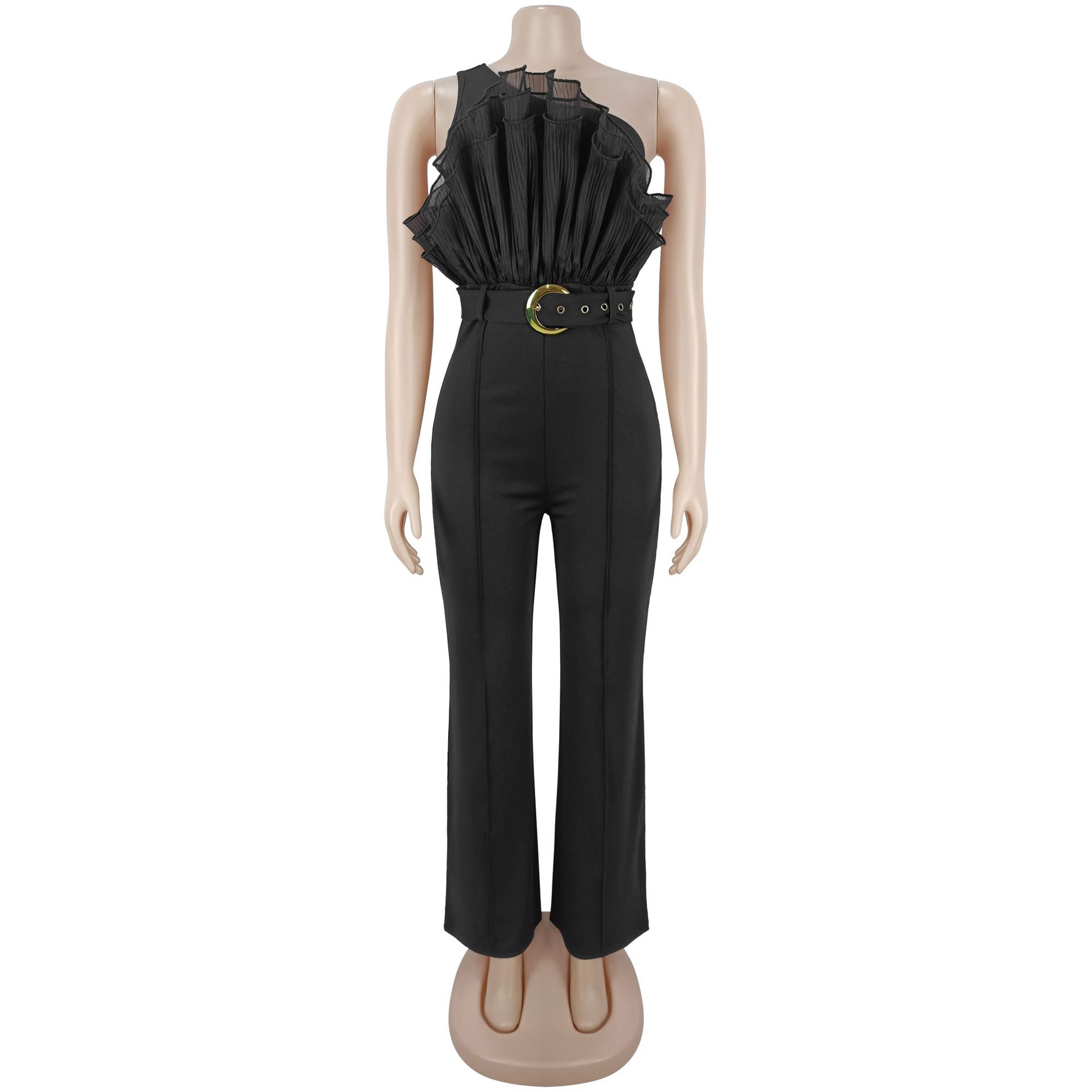 Sexy Elegant Jumpsuits 2026 Women Summer Luxury Club Ruffle Mesh Bodycon Luxury One Piece Party Jumpsuit Bodysuit Playsuit