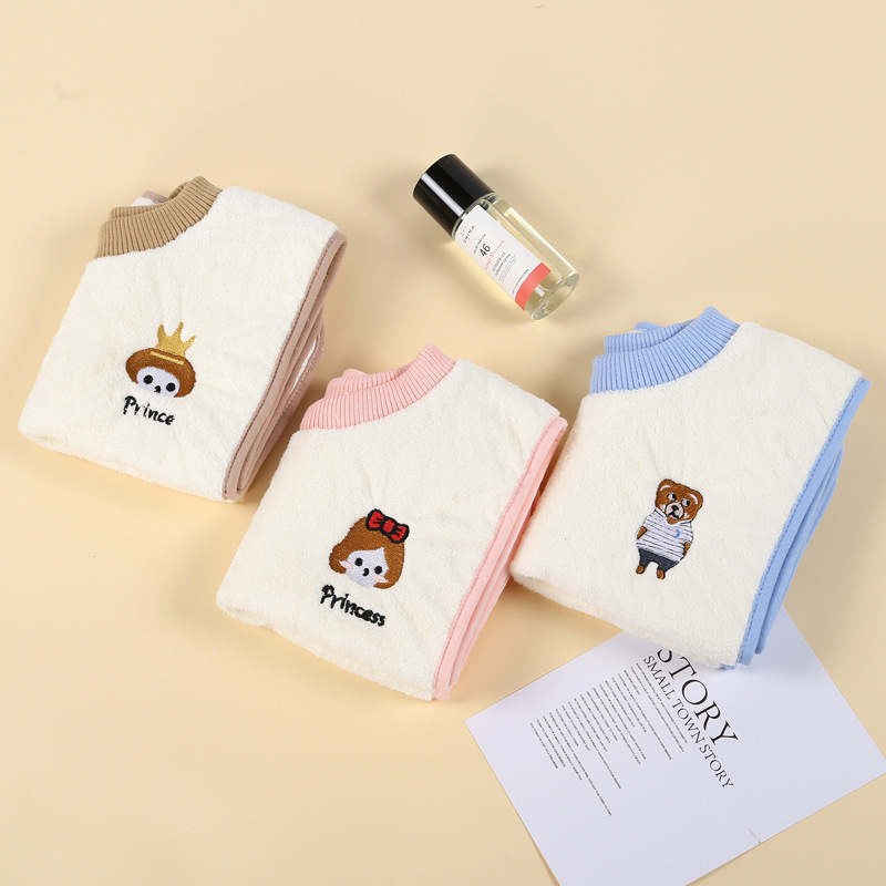 Coral fleece children's four season wash towel  multifunctional waterproof  baby face mask  brush brush pocket  drool towel