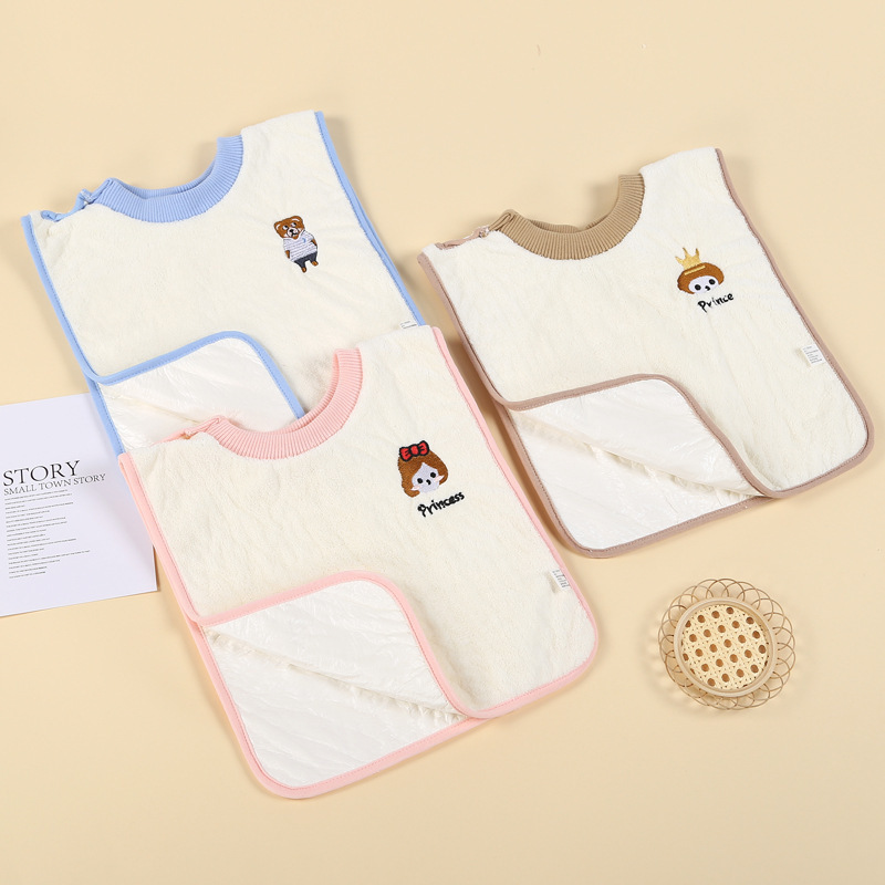 Coral fleece children's four season wash towel  multifunctional waterproof  baby face mask  brush brush pocket  drool towel