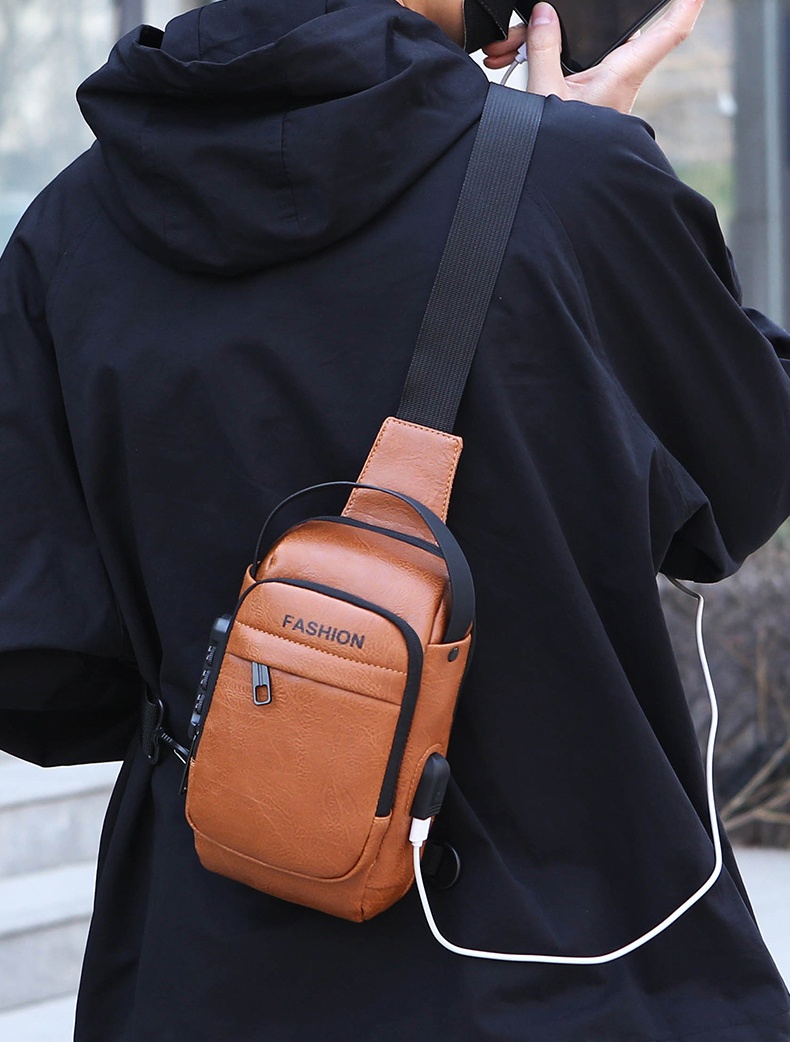 USB Charging Crossbody Package School Short Trip Messengers Gym Men's Sling Sports Pack 2026 Men Anti Theft Chest Bag Shoulder