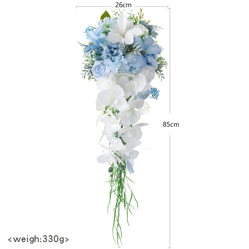 Bridal Bouquet Waterdrop Holding Flowers Church Outdoor Wedding Photography Waterfall Holding Flowers Wedding Floral Arrangement