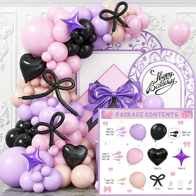 Bowknot Balloon Garland Kit, Bow Balloon Arch Set for Wedding, 1st Birthday Party, Baby Shower Decorations