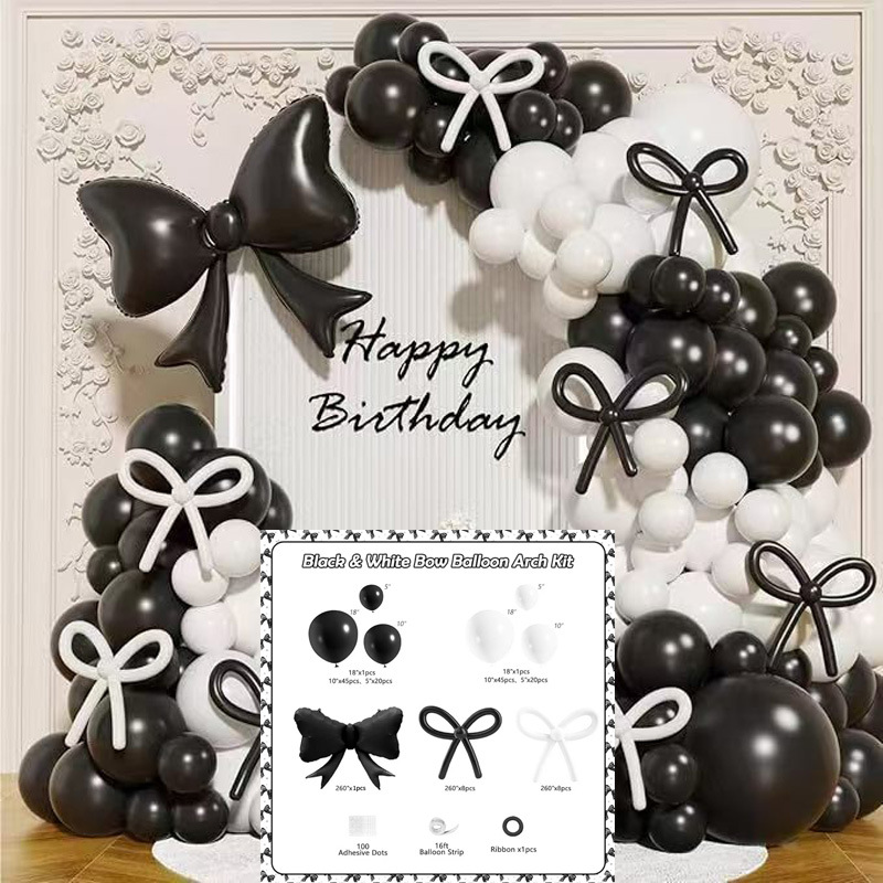 Bowknot Balloon Garland Kit, Bow Balloon Arch Set for Wedding, 1st Birthday Party, Baby Shower Decorations