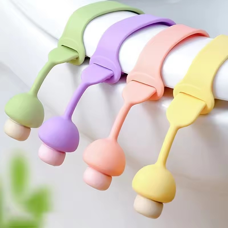 Silicone Toilet Seat Lifter Handle Avoid Touching Toilet Seat 4 Pcs Washable and Resusable Toilet Lid Lifter Opener