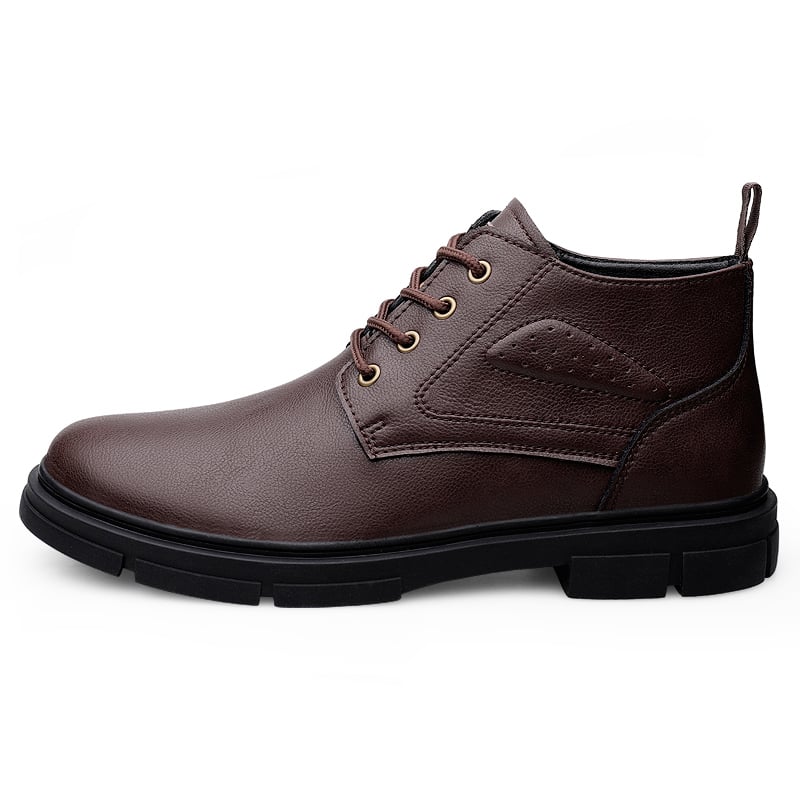 SocNoDn Men's Business Boots 2026 Spring Autumn Casual Leather Boots Male Work Boots Wear Resistant Boots Comfortable