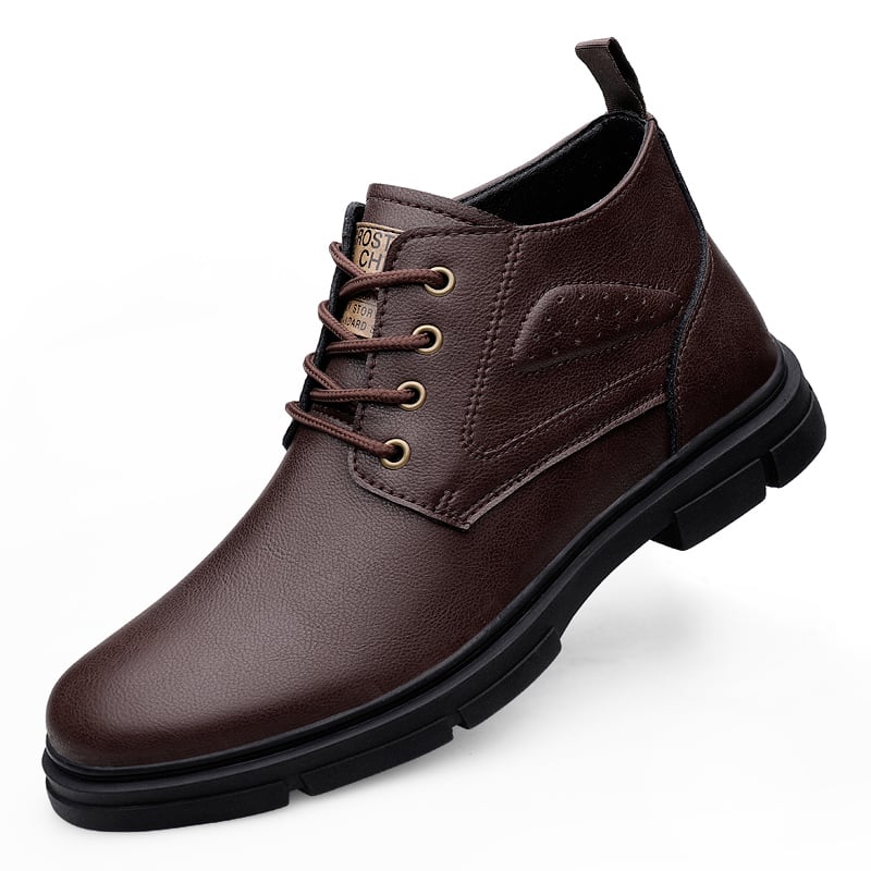 SocNoDn Men's Business Boots 2026 Spring Autumn Casual Leather Boots Male Work Boots Wear Resistant Boots Comfortable
