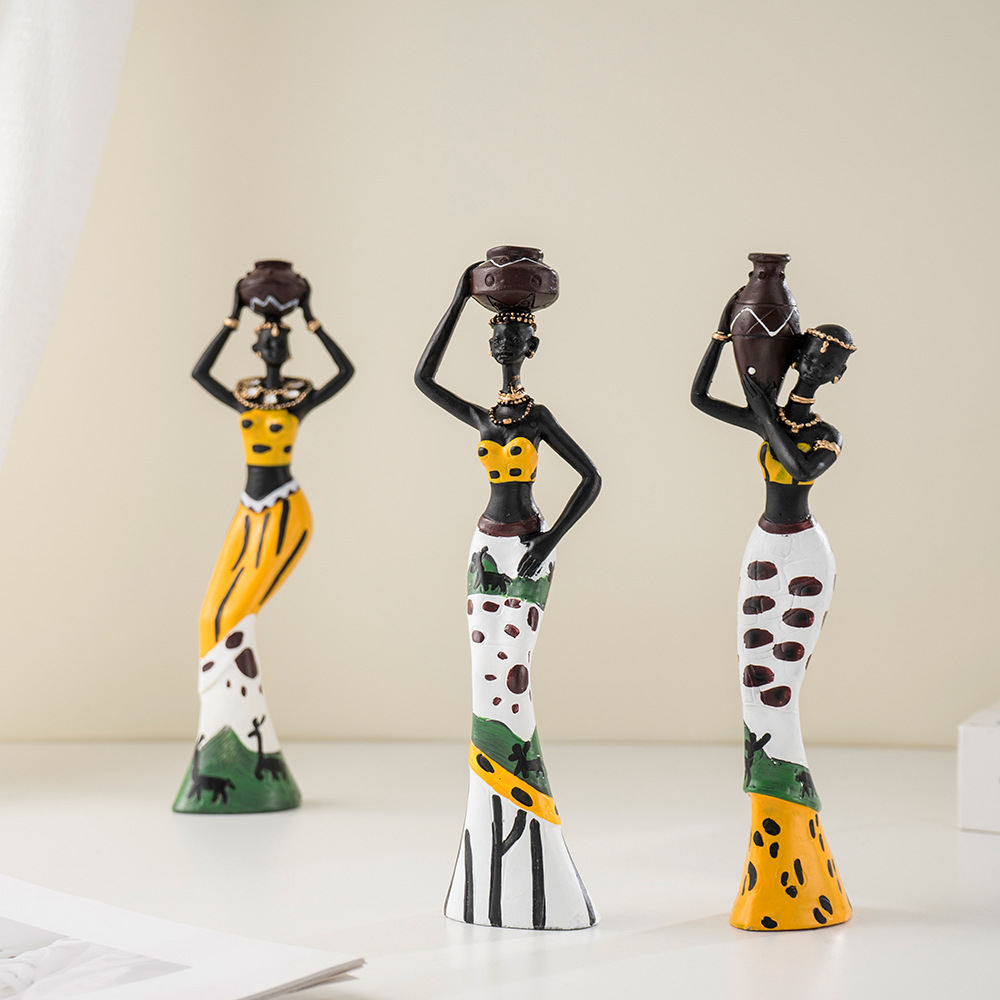New Fashionable African Black Women Character Art Resin Crafts Home Living Room Entrances Desktop Decorations Ornaments