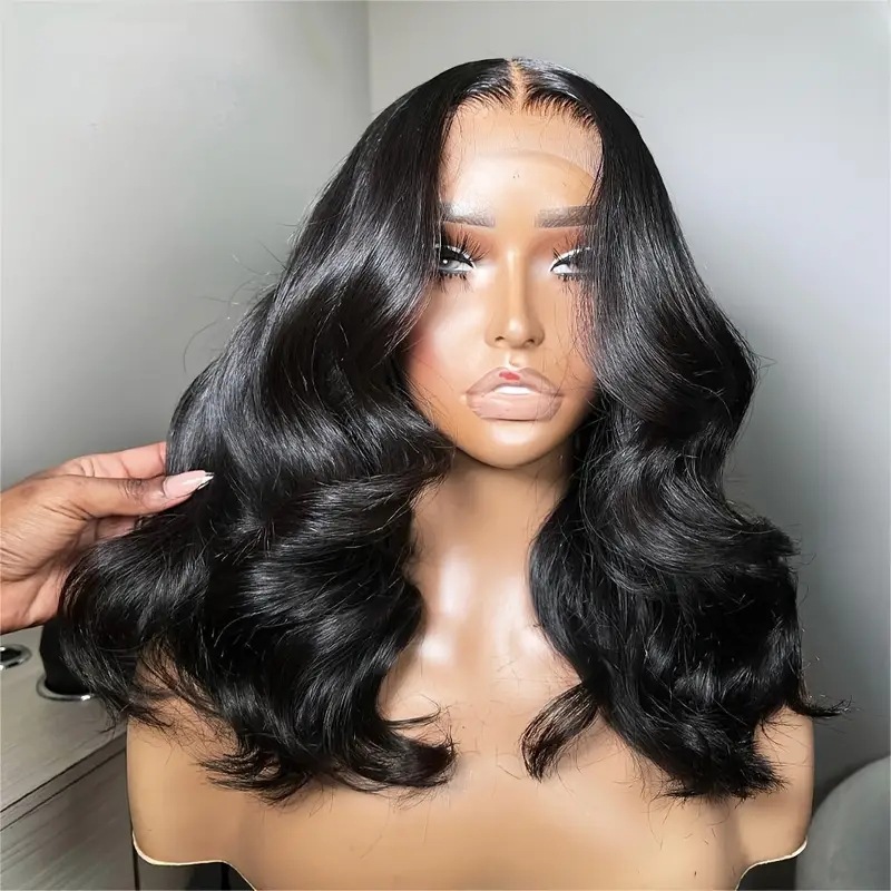 European and American fashion wave mid long hair lace wig, popular lace wig in Africa