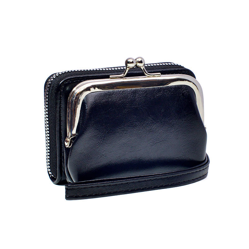 Ladies' new fashionable casual versatile trendy buckle coin purse 4-inch zipper clip bag light luxury handbag retro bag