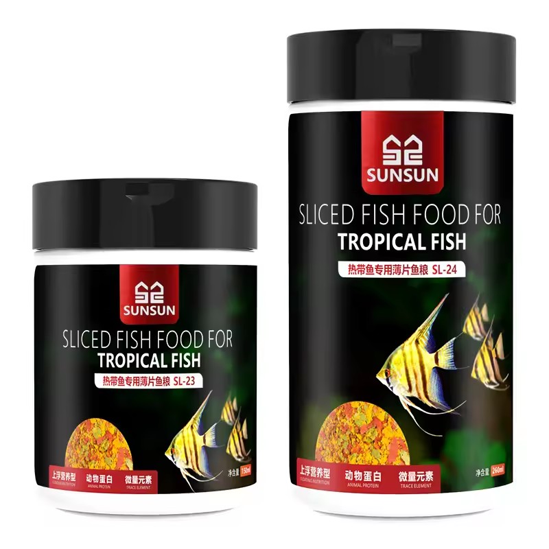 SUNSUN Premium Tropical Fish Flake Food for Angelfish, Guppies, Tetras & All Community Fish, Color Enhancing&Complete Nutrition