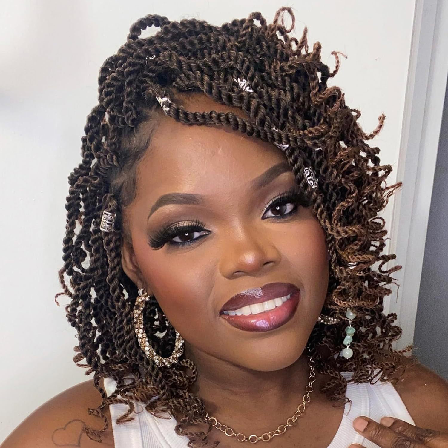 2026 Pre-looped Senegalese Twist Crochet Braids 8/12 Inch 15 Strands Soft Synthetic Hair Extensions for Women