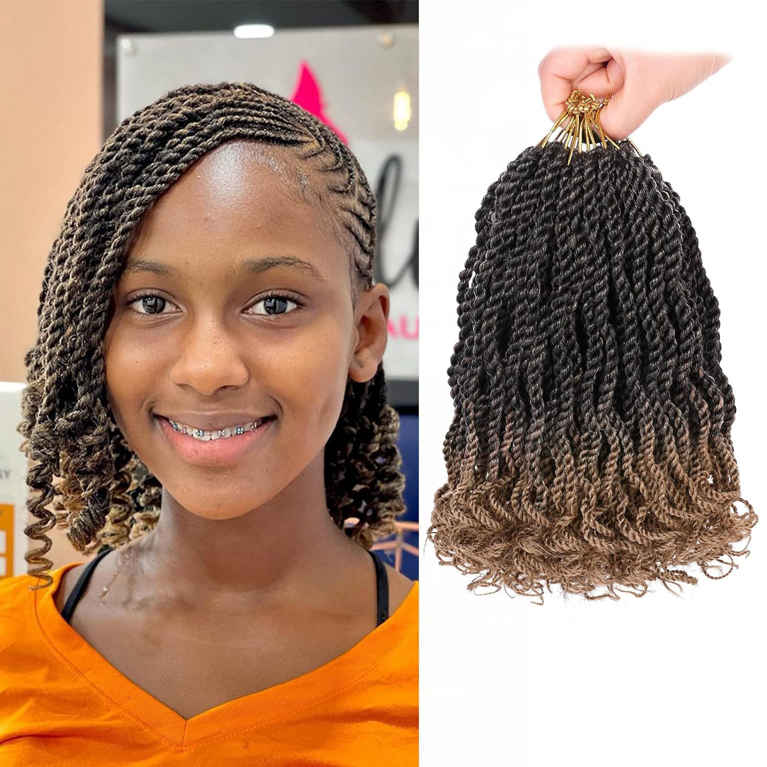2026 Pre-looped Senegalese Twist Crochet Braids 8/12 Inch 15 Strands Soft Synthetic Hair Extensions for Women