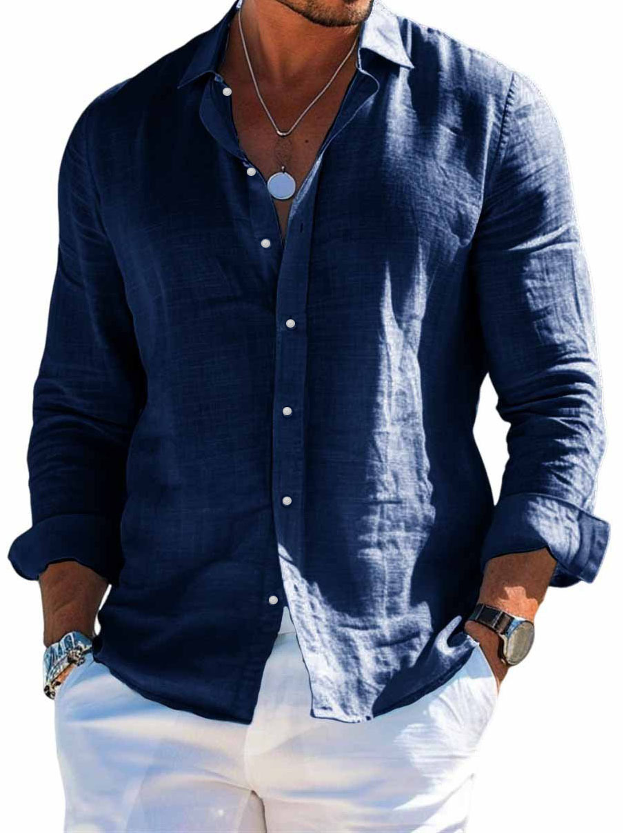 3D printed shirt hot item lapel beach long sleeved shirt