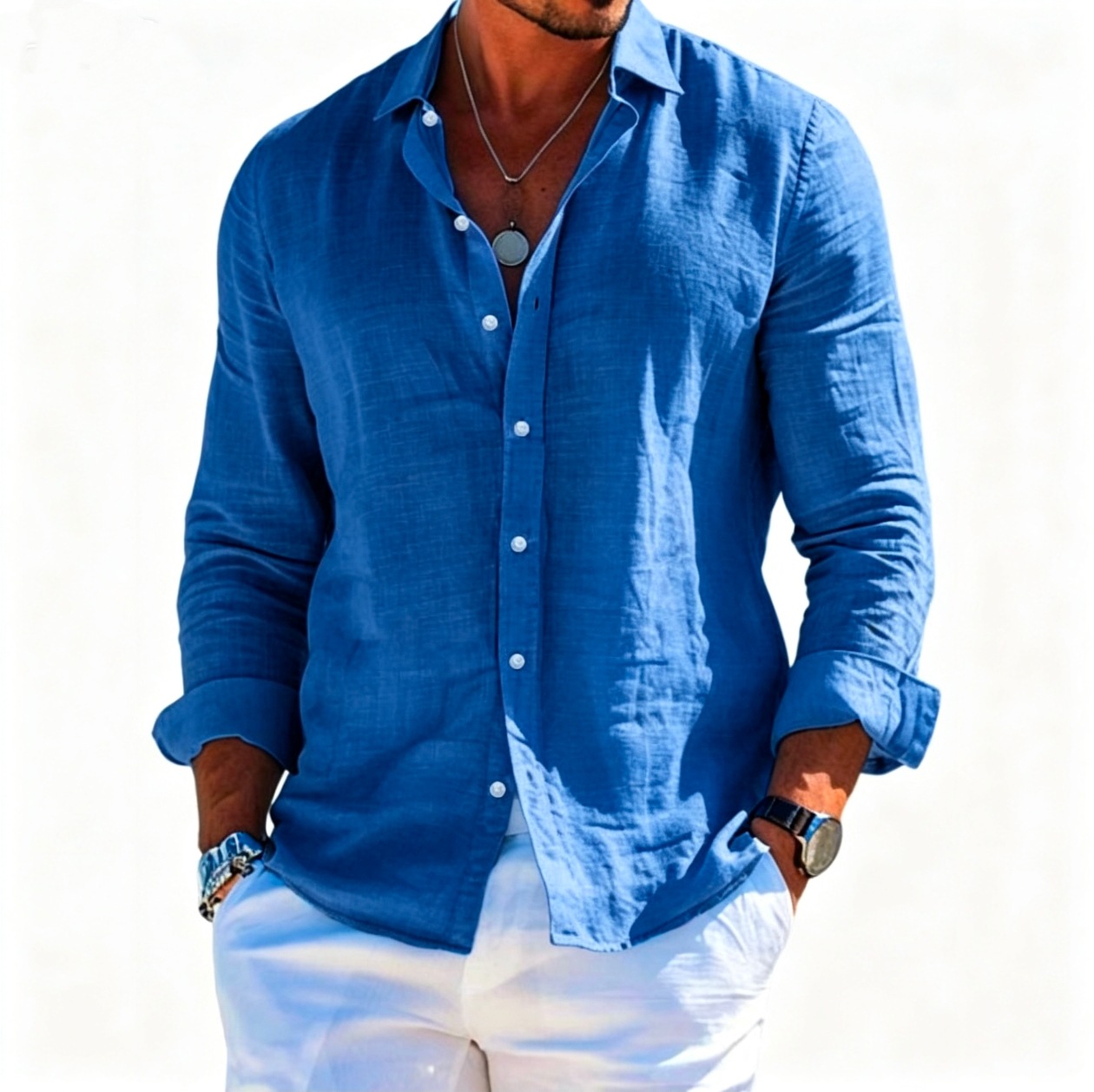 3D printed shirt hot item lapel beach long sleeved shirt