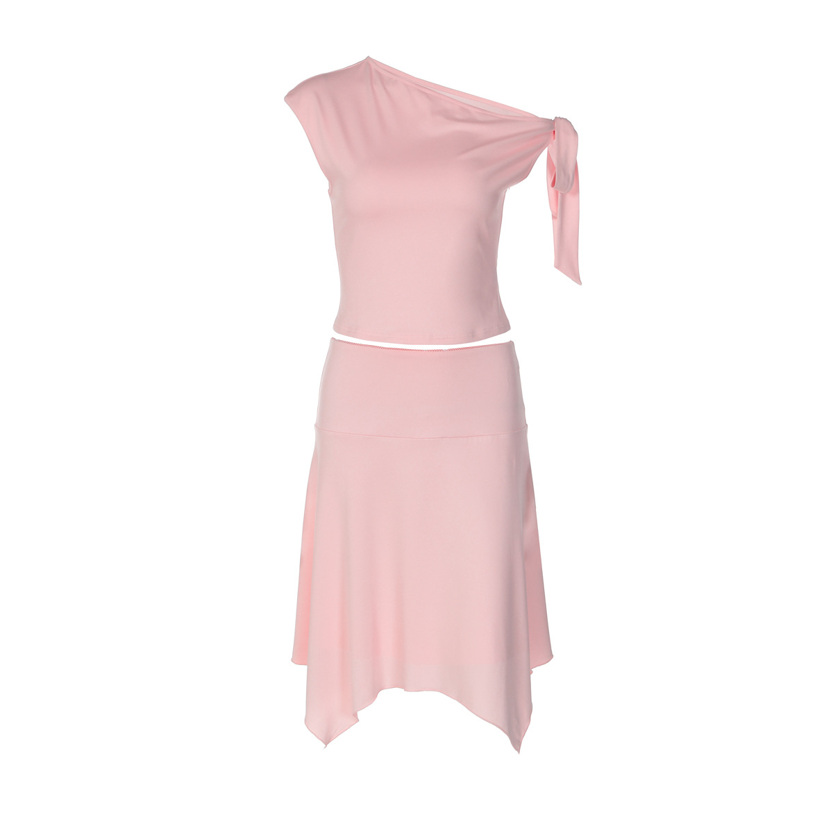 Free delivery of high-quality 2026 new summer women's clothing hot selling collar, lace up short sleeved top, skirt
