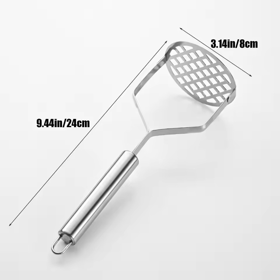 Mash Potatoes Masher Manual Stainless Steel Food Masher Heavy-Duty Mashing Utensil Kitchen Gadget Manual Potatoes Ricer for Bean