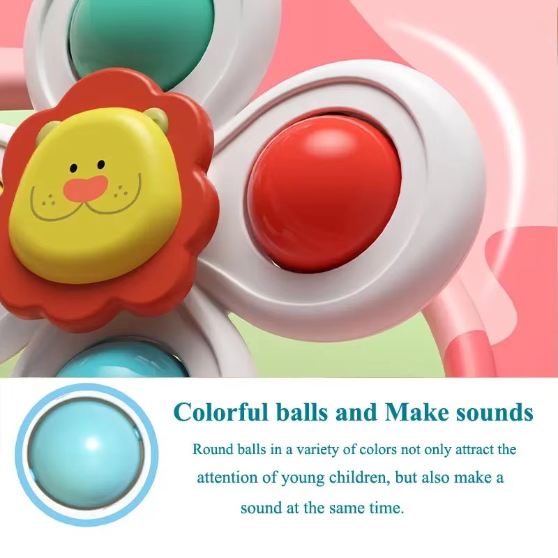 3PCS Suction Cup Spinner Toy Baby Bath Funny Game Educational Toys For Children Girls Boys Infant Sensory Stress Reliever Gifts
