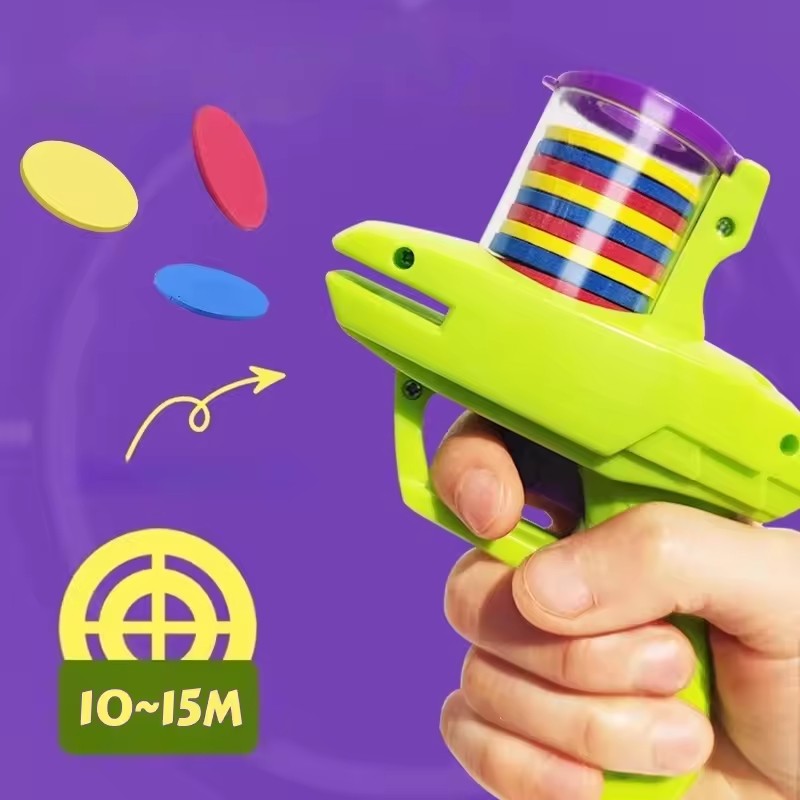 Children's UFO Launcher toy With 15 Reusable Soft Bullet toy Guns for Outdoor Games and Sports