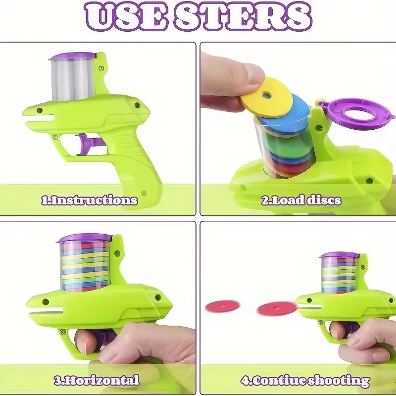 Children's UFO Launcher toy With 15 Reusable Soft Bullet toy Guns for Outdoor Games and Sports