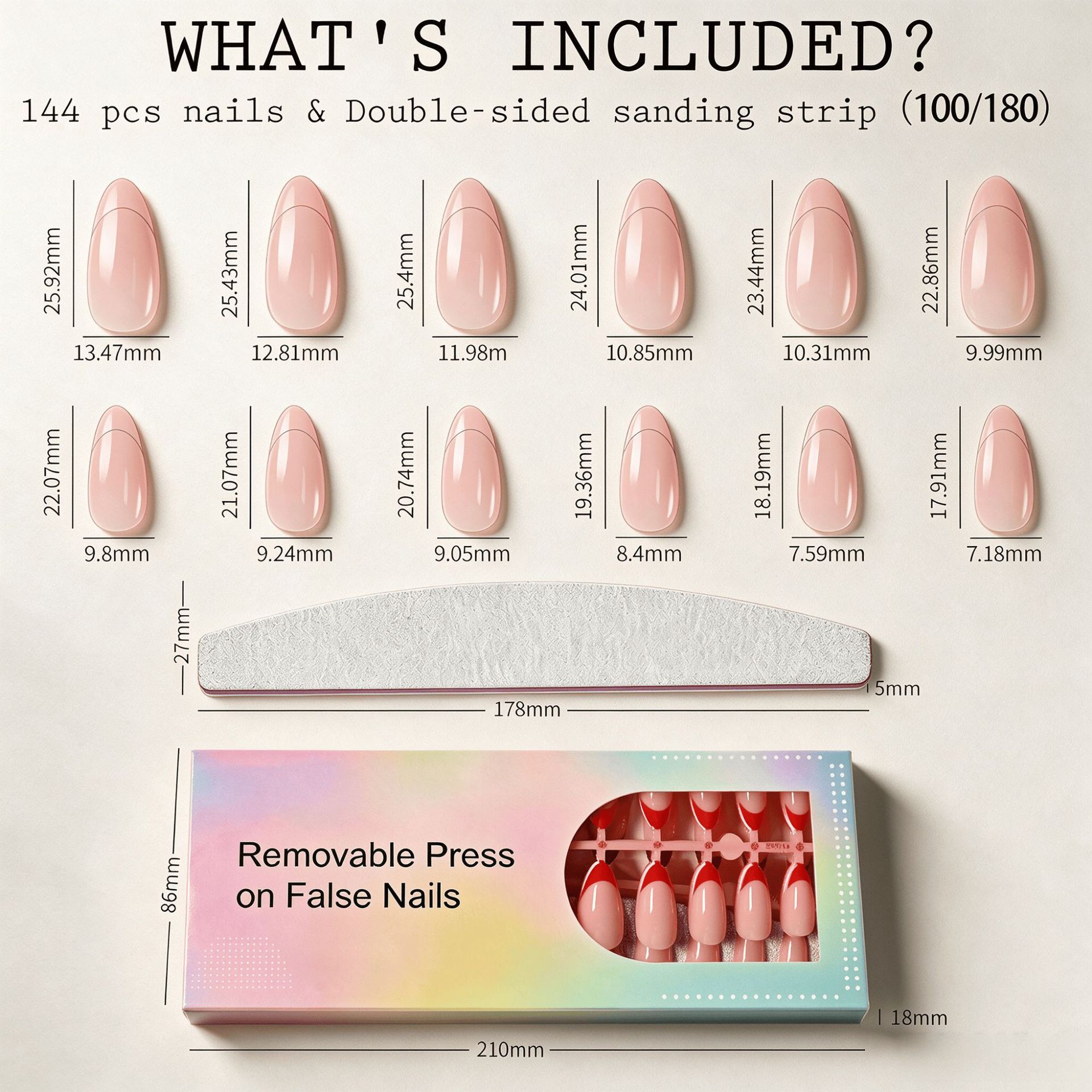 144/120Pcs Colorful French Tip Press On Nails Pink Short Square Fake Nail Red Black Green Purple Blue Purple Edges False Fingert