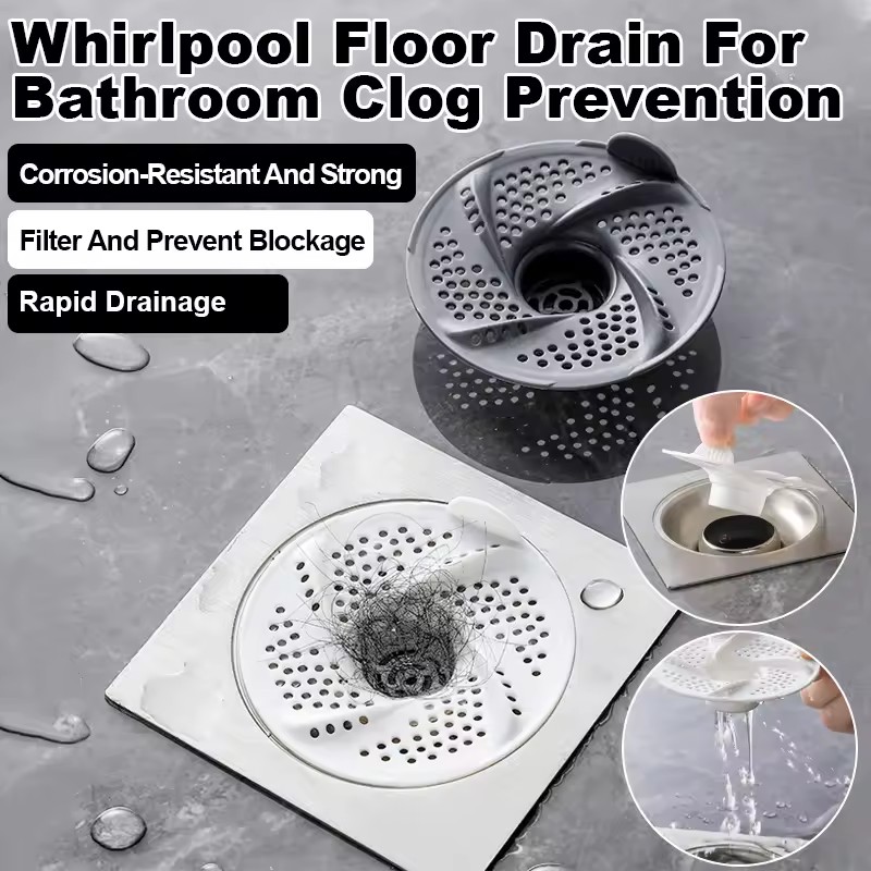 3pcs Anti-Clogging Drain Cover Vortex Floor Drain Filter Rotating Design Drainage Anti-hair Bug Proof Sink Strainer Bathroom