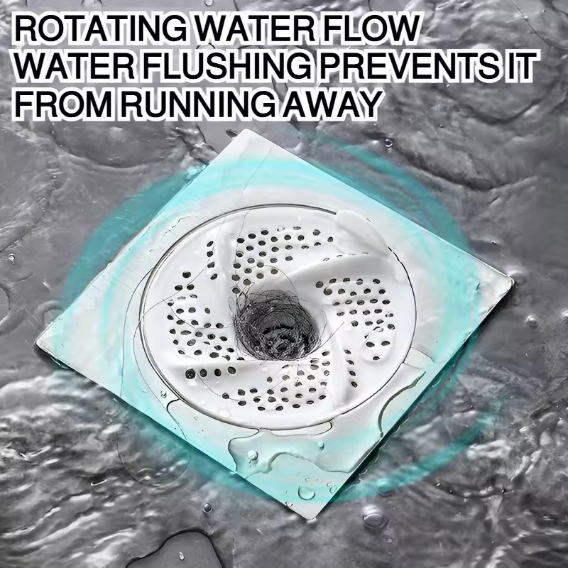 3pcs Anti-Clogging Drain Cover Vortex Floor Drain Filter Rotating Design Drainage Anti-hair Bug Proof Sink Strainer Bathroom