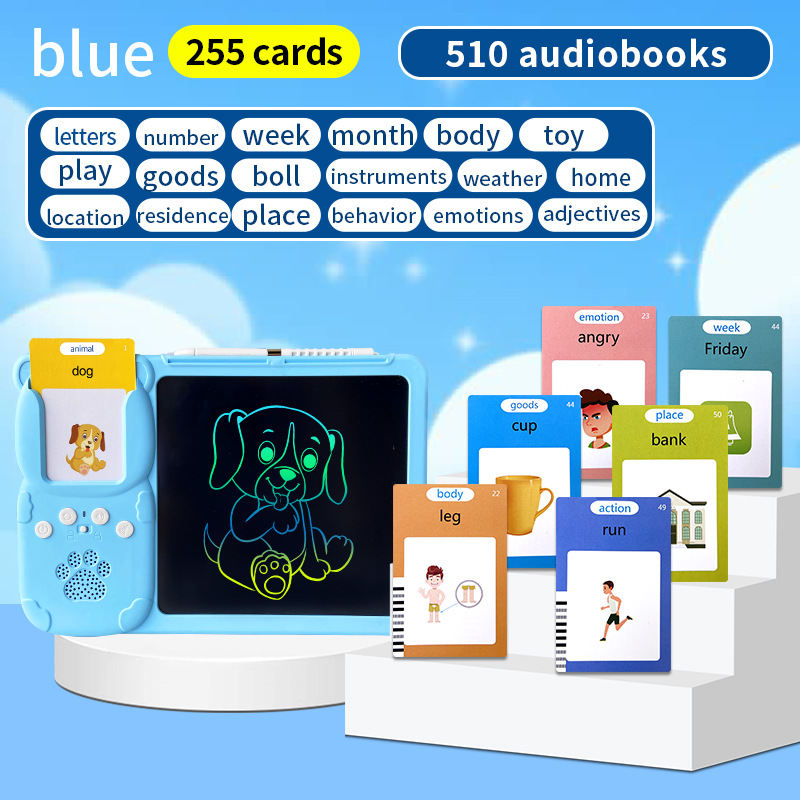 Talking Flash Cards Early Educational Toys 3+years 510 words Rechargeable,2 in 1 Toddler Educational Drawing Board Toy